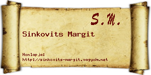 Sinkovits Margit névjegykártya