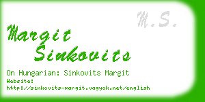 margit sinkovits business card